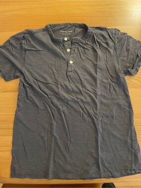 Everlane Men’s Short-Sleeve Henley Shirt in Slate Blue small